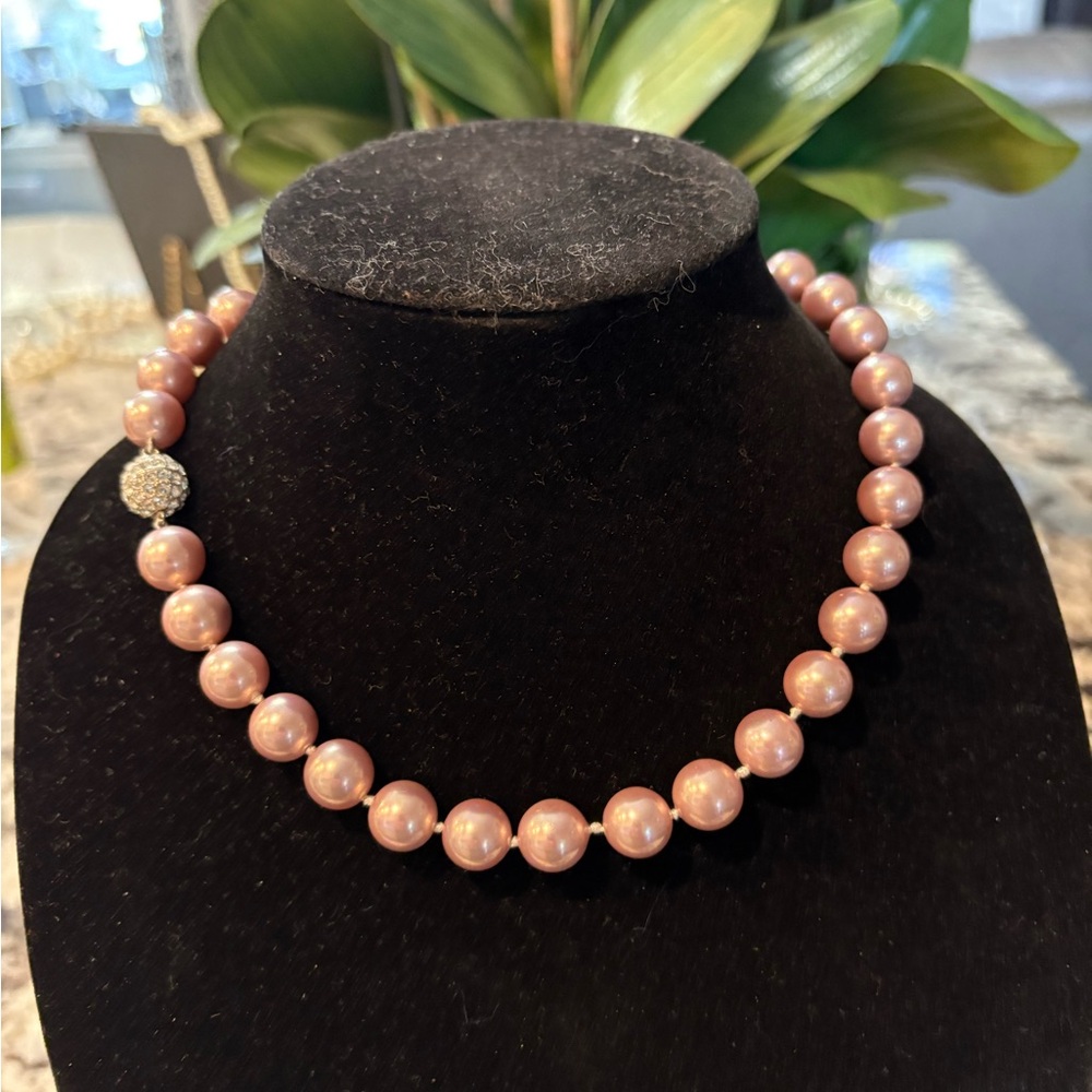 Elegant Pink Pearl Necklace and Bracelet Set